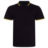 AWDis Stretch Tipped Piqué Polo Shirt - Black/Yellow Size XXL