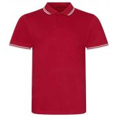AWDis Stretch Tipped Piqué Polo Shirt - Red/White Size XXL