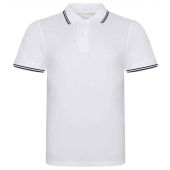 AWDis Stretch Tipped Piqué Polo Shirt - White/Navy Size XXL