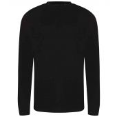 AWDis Long Sleeve Tri-Blend T-Shirt - Solid Black Size XXL