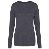 AWDis Ladies Long Sleeve Tri-Blend T-Shirt - Heather Charcoal Size XL