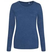 AWDis Ladies Long Sleeve Tri-Blend T-Shirt - Heather Navy Size XL