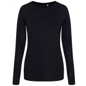 AWDis Ladies Long Sleeve Tri-Blend T-Shirt - Solid Black Size XL