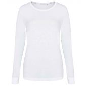 AWDis Ladies Long Sleeve Tri-Blend T-Shirt - Solid White Size XL