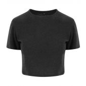 AWDis Ladies Tri-Blend Cropped T-Shirt - Heather Black Size XL