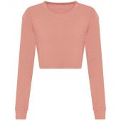 AWDis Ladies Long Sleeve Cropped T-Shirt - Dusty Pink Size XL