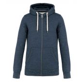 Kariban Vintage Zip Hooded Sweatshirt - Night Blue Heather Size XXL