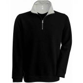 Kariban Trucker Zip Neck Sweatshirt - Black/Heather Grey Size XXL