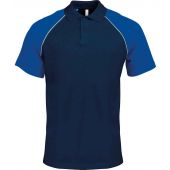 Kariban Baseball Cotton Piqué Polo Shirt - Navy/Royal Blue Size XXL