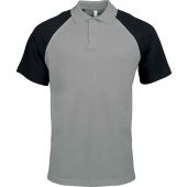 Kariban Baseball Cotton Piqué Polo Shirt - Slate Grey/Black Size S