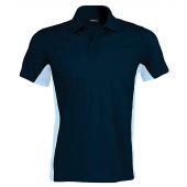 Kariban Flag Poly/Cotton Piqué Polo Shirt - Navy/Sky Blue Size S