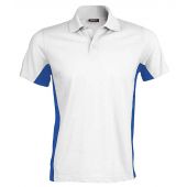 Kariban Flag Poly/Cotton Piqué Polo Shirt - White/Royal Blue Size XL