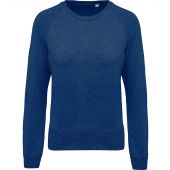 Kariban Ladies Organic Raglan Sweatshirt - Ocean Blue Heather Size XS