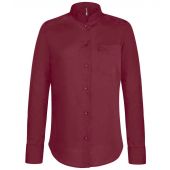Kariban Ladies Long Sleeve Mandarin Collar Shirt - Wine Size 3XL