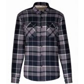 Kariban Sherpa Lined Checked Shirt Jacket - Storm Grey/Navy Size 3XL