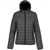 Kariban Ladies Lightweight Hooded Padded Jacket - Marl Dark Grey Size XL