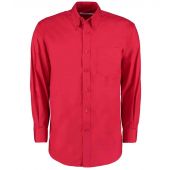 Kustom Kit Premium Long Sleeve Classic Fit Oxford Shirt - Red Size 23