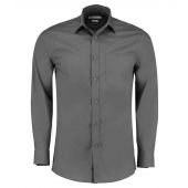 Kustom Kit Long Sleeve Tailored Poplin Shirt - Graphite Grey Size 23