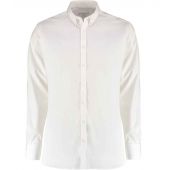 Kustom Kit Slim Fit Stretch Long Sleeve Oxford Shirt - White Size 18.5