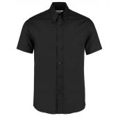 Kustom Kit Premium Short Sleeve Tailored Oxford Shirt - Black Size 19.5