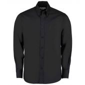 Kustom Kit Premium Long Sleeve Tailored Oxford Shirt - Black Size 19.5