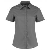 Kustom Kit Ladies Short Sleeve Tailored Poplin Shirt - Graphite Grey Size 28