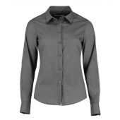 Kustom Kit Ladies Long Sleeve Tailored Poplin Shirt - Graphite Grey Size 28