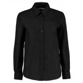 Kustom Kit Ladies Long Sleeve Tailored Workwear Oxford Shirt - Black Size 28