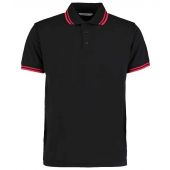 Kustom Kit Contrast Tipped Poly/Cotton Piqué Polo Shirt - Black/Red Size 3XL