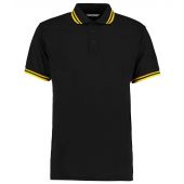 Kustom Kit Contrast Tipped Poly/Cotton Piqué Polo Shirt - Black/Yellow Size 3XL