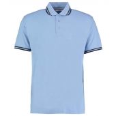 Kustom Kit Contrast Tipped Poly/Cotton Piqué Polo Shirt - Light Blue/Navy Size S