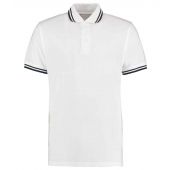 Kustom Kit Contrast Tipped Poly/Cotton Piqué Polo Shirt - White/Navy Size 3XL