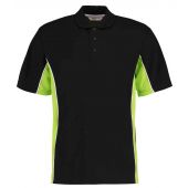 Kustom Kit Track Poly/Cotton Piqué Polo Shirt - Black/Lime Green Size 3XL