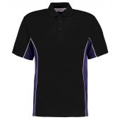 Kustom Kit Track Poly/Cotton Piqué Polo Shirt - Black/Purple Size S