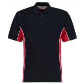 Kustom Kit Track Poly/Cotton Piqué Polo Shirt - Navy/Red Size S
