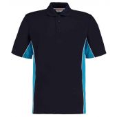 Kustom Kit Track Poly/Cotton Piqué Polo Shirt - Navy/Turquoise Blue Size S