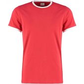 Kustom Kit Fashion Fit Ringer T-Shirt - Red/White Size XXL