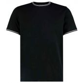 Kustom Kit Fashion Fit Tipped T-Shirt - Black/Grey Size XS