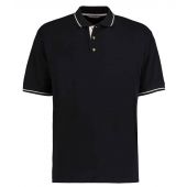 Kustom Kit St Mellion Tipped Cotton Piqué Polo Shirt - Black/White Size XXL