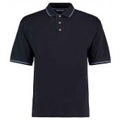 Kustom Kit St Mellion Tipped Cotton Piqué Polo Shirt - Navy/Light Blue Size XXL