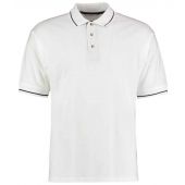 Kustom Kit St Mellion Tipped Cotton Piqué Polo Shirt - White/Navy Size XXL