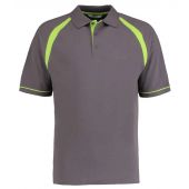 Kustom Kit Oak Hill Cotton Piqué Polo Shirt - Charcoal/Lime Green Size S