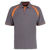Kustom Kit Oak Hill Cotton Piqué Polo Shirt - Charcoal/Orange Size S