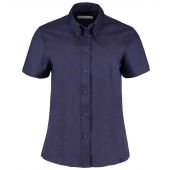Kustom Kit Ladies Premium Short Sleeve Tailored Oxford Shirt - Midnight Navy Size 28