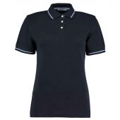 Kustom Kit Ladies St Mellion Tipped Cotton Piqué Polo Shirt - Navy/Light Blue Size 20