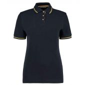 Kustom Kit Ladies St Mellion Tipped Cotton Piqué Polo Shirt - Navy/Yellow Size 20