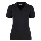 Kustom Kit Sophia Comfortec® V Neck Polo Shirt - Black Size 18