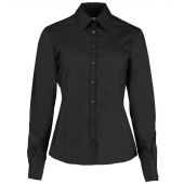 Kustom Kit Ladies Long Sleeve Tailored Business Shirt - Black Size 28