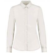 Kustom Kit Ladies Long Sleeve Tailored Stretch Oxford Shirt - White Size 20