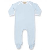 Larkwood Contrast Baby Sleepsuit - Pale Blue/White Size 12-18